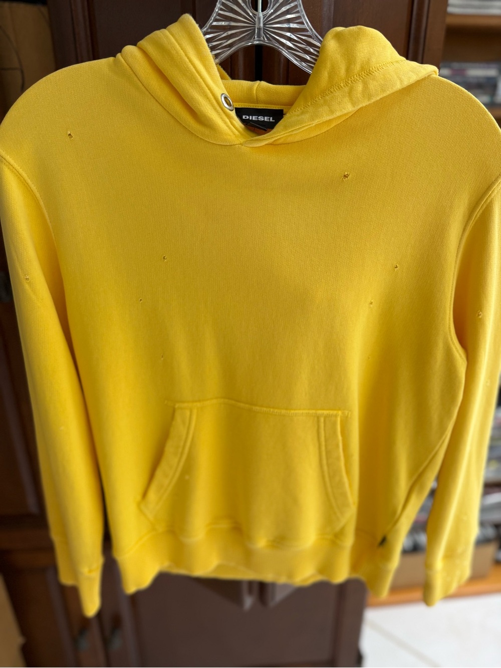 Like new Boys/Girls DIESEL Distressed Sweatshirt Hoodie size 10Y Yellow